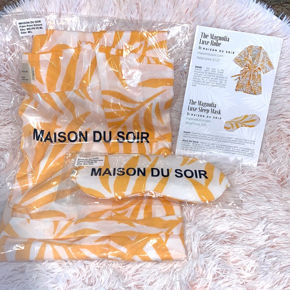 Maison Du Soir Palm Print Robe